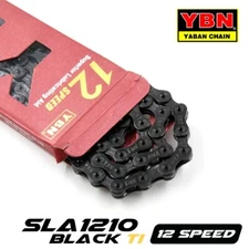 YBN SLA1210 Black Ti 12 Speed superior lubricating aid Bike Chain for SRAM 126L