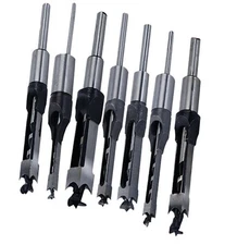 7Pcs Woodworking Square Hole Mortise Chisel Drill Bits with 3/4" Shank Wood Cut