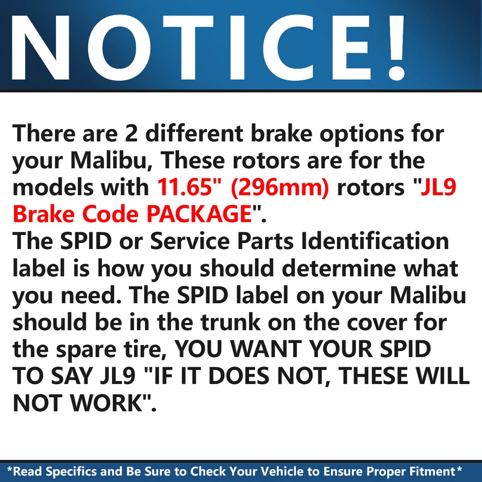 Front Disc Rotors Brake Pads for Chevy Cobalt HHR Malibu Pontiac G5 G6 Pursuit - Image 3 of 4