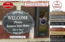 Laser Engraved "WELCOME Please Remove Your Shoes" Door Bell Sign - FREE SHIPPING