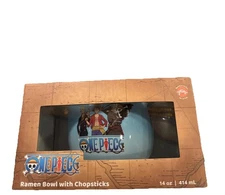 One Piece Ramen Bowl with Chopsticks 14oz.414 mL Anime Logo Designed By The Fans