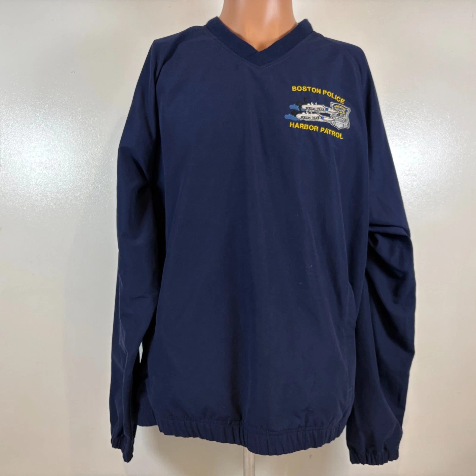 Vintage Boston Police Harbor Patrol Jacket Mens M Blue Windbreaker Massachusetts - product detail image 2