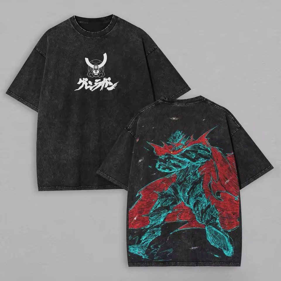 Camiseta Tengen Toppa Gurren Lagann Retro Negra XL - Regalo Gaming Anime