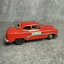 Vintage KKS Japan Tin Fire Chief Car Only Remote Control