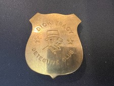 Antique Dick Tracy Detective Club Badge Brass Radio Premium
