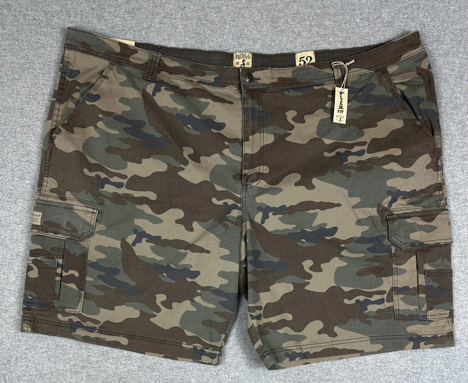 RedHead Cargo Shorts 52 Camouflage Army Stretch Flex Fit Utility Pockets NEW