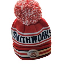 NWOT Smithworks Vodka Pom Beanie Red White Blue Knit Winter Hat Unisex