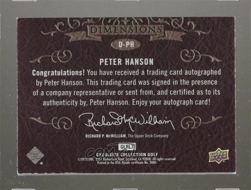2014 Upper Deck Exquisite Collection Dimensions Peter Hanson Rookie Auto RC - Image 2 of 2
