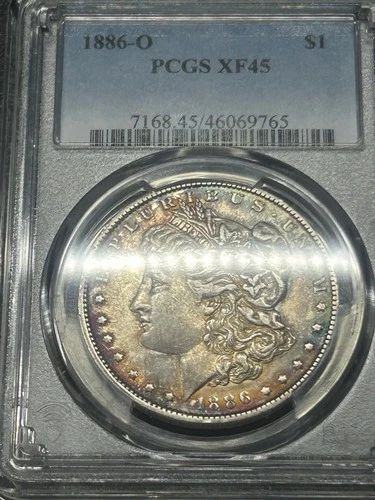 1886 O Morgan Dollar PCGS XF45 Toned Unique Circulated Toning Semi Key Date