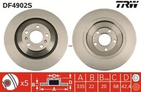 2X Bremsscheibe TRW DF4902S 2 Bremsscheiben Hinterachse Hinten