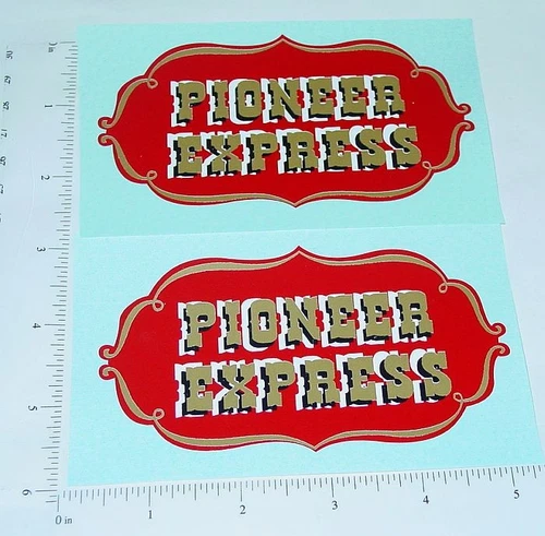 Pair Marx Pioneer Express Ride On Locomotive Stickers MX-048