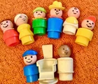 Vintage FisheR PricE LOT Little PeopLe DoCToR PiLoT RoBiN HoD 70s CasTLe FaRMR +