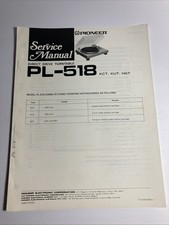 Pioneer PL-518 Direct Driver Turntable Service Manual Original