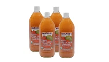Lot (4) Fairchild's Organic Raw Unfiltered Apple Cider Vinegar w/Mother 32 fl oz