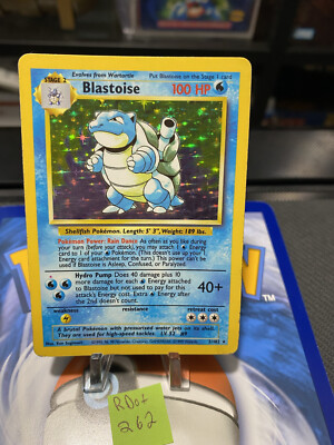 🔴 RED DOT INK Error Blastoise - 2/102 Base Set 1999 - VERY