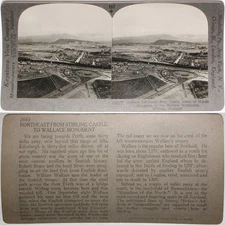Keystone Stereoview View from Stirling Castle, Scotland of 1200 Card Set #197 T1