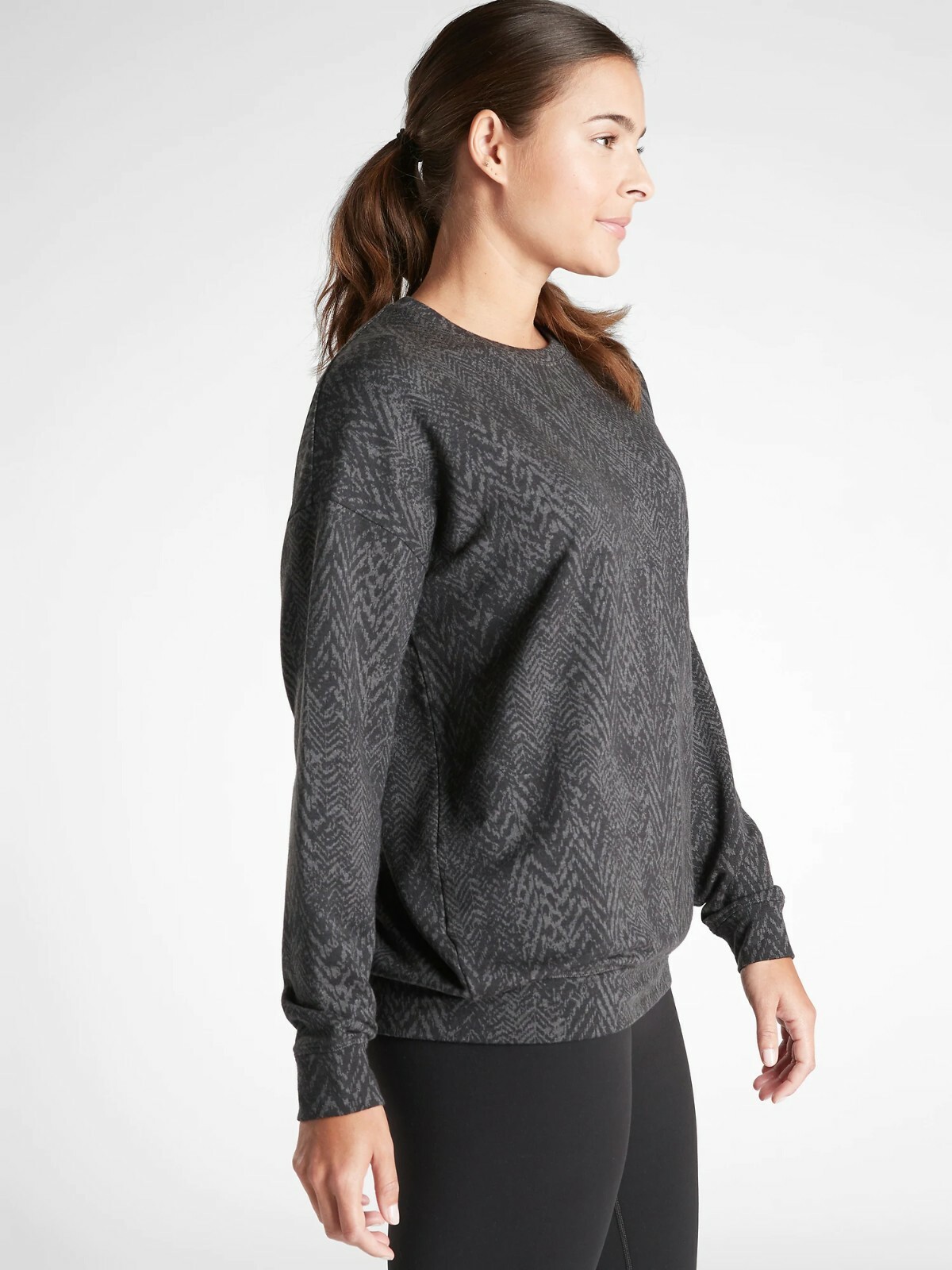 Athleta Studio to Street Splatter Sweatshirt, Charcoa… Gem