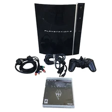 Sony PlayStation 3 80GB PS3 Console w/ Controller and Skyrim CECHK01 Tested