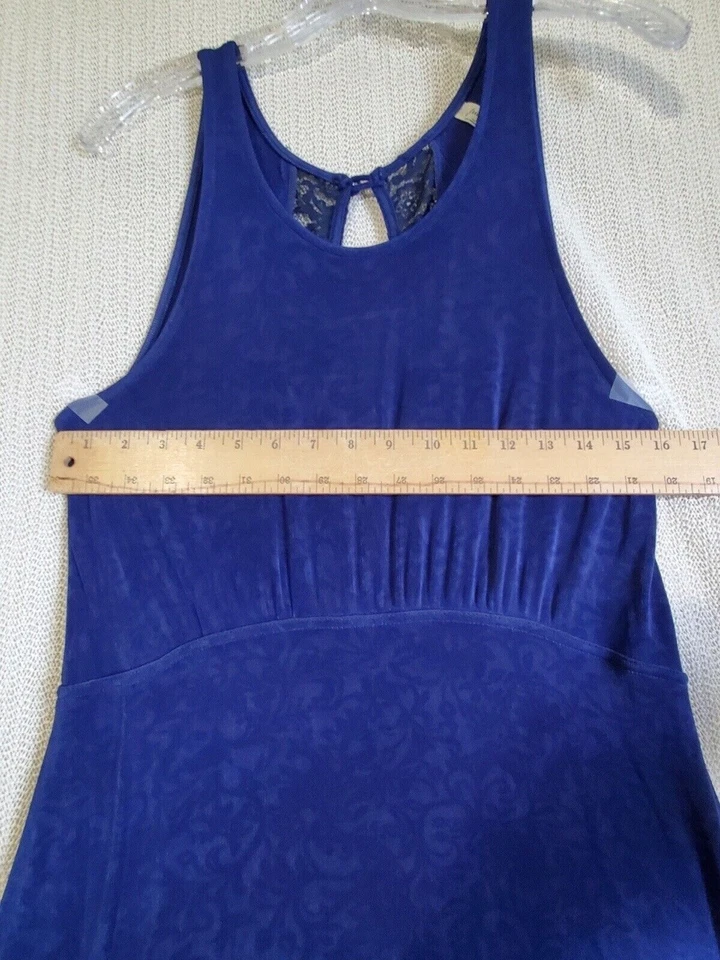 Vestido Free People Azul Dama Jane Slinky Encaje Espalda Abierta Talla Grande Cachicho Y2K Foto 3 de 4