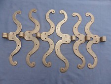6 grandes moustaches fer forgé ancienne ferrures portes Ht 36,8 à 41 cm