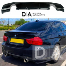 BMW 3 SERIES E90 E91 GLOSS BLACK REAR VALANCE DIFFUSER SPOILER SPLITTER M SPORT