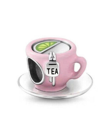 Kräutertee Tasse Becher Zitrone Essen Liebhaber Charm Perle Echt Sterling 925 Silber