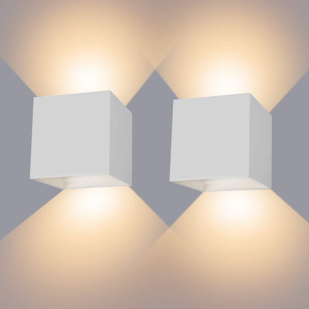 Coppia Lampade Parete Interno LED 12W - Fascio Luce Regolabile IP65