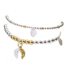 Angel Wings Bracelet Set of 2 Silver & Gold Bracelets By Estella Bartlett