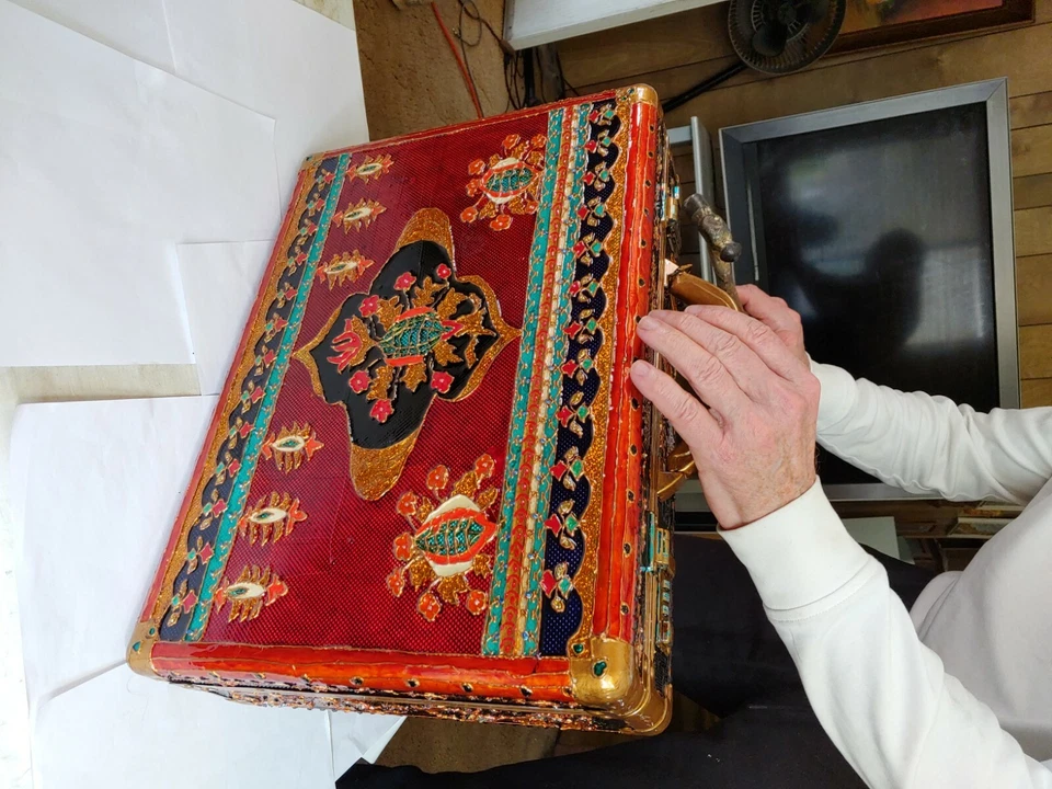 Ручная роспись металлический ноутбук сумка компьютер чехол|мягкие отделения|индийский марокканский - Изображение 3 из 4