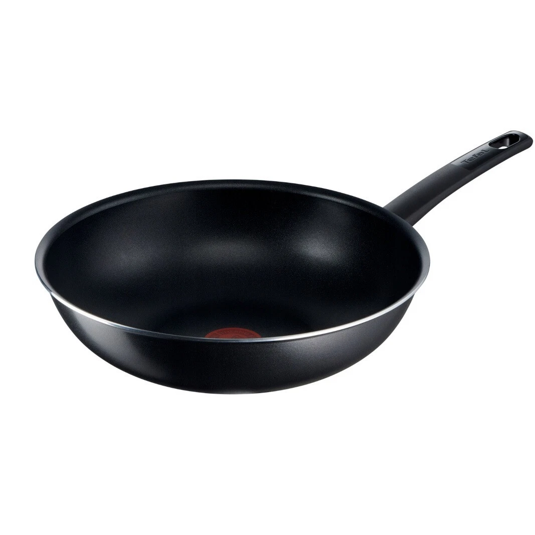 Tefal 28cm Wok Pan Non Stick Stirfry Aluminium Dishwasher Safe PFOA Free Black