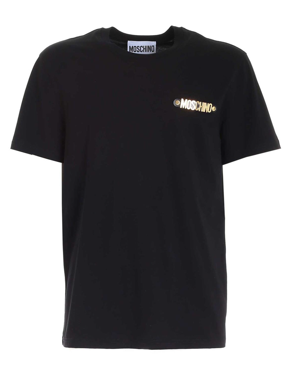 Moschino Couture T-shirt Metal Gold Logo Top Iconic Shirt