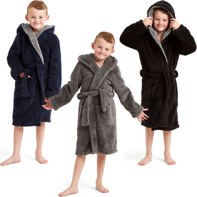 Boys Dinosaur Fleece Bathrobe Hooded Toddler Soft Fuzzy Robe Flannel Robe For Kids Girls Dressing Gown Sleepwear