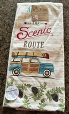 Kay Dee Designs Dual Purpose Kitchen Towel SCENIC ROUTE Woody Surf Board Travel