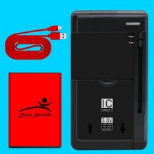 Large Power 1550mAh Battery Charger Cable f Debut Flip U102AC Cricket Cellphone