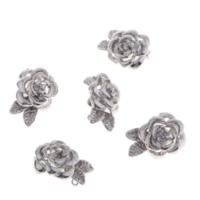 5 Stck. Filigran Rose Blume Box Verschluss 1 Strang Perlen Klemmverschluss Druckverschlüsse mit Sicherheit