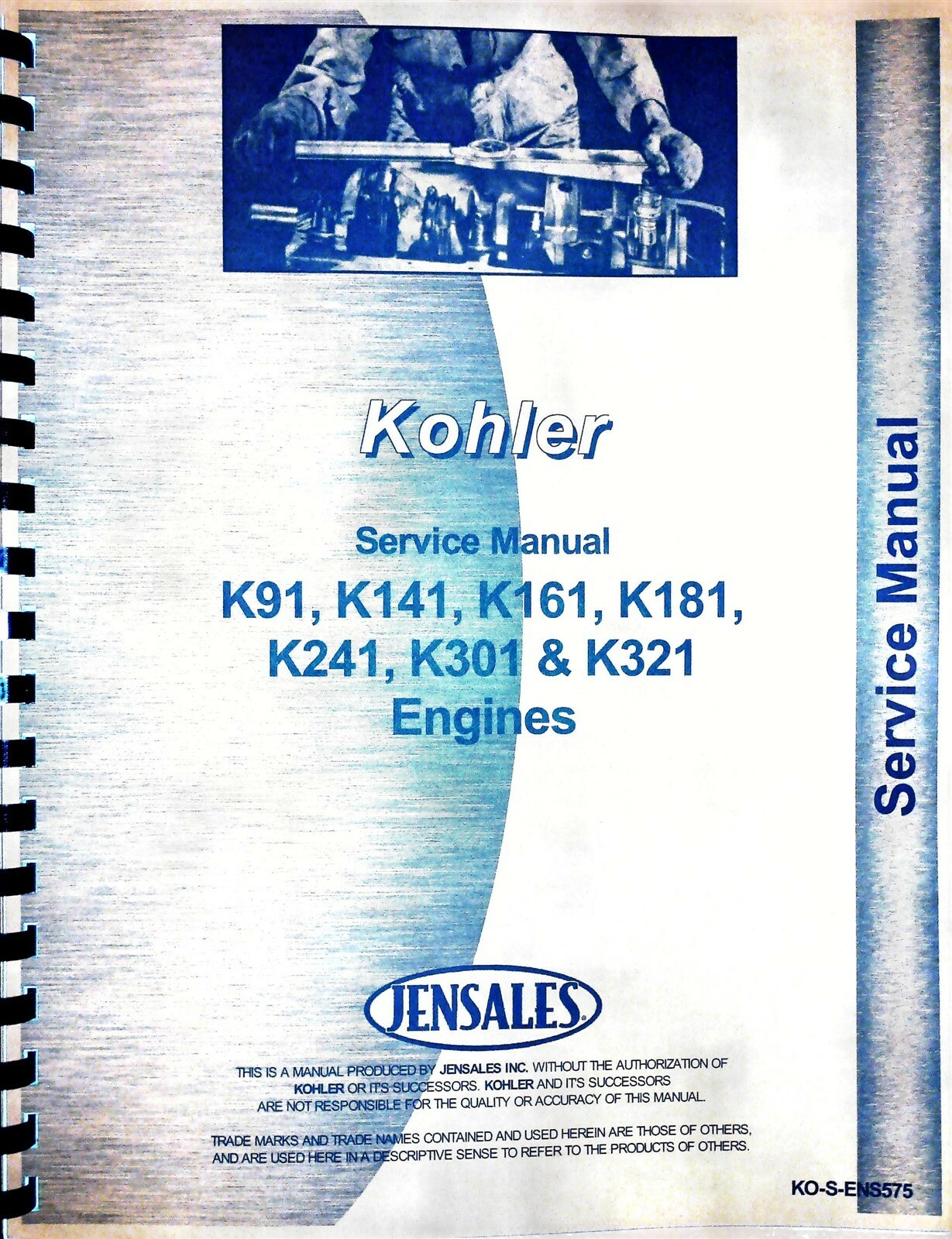 Kohler Engine Service Repair Manual K91 K141 K161 K181 K241 K301 K321