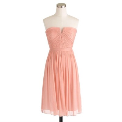 J. Crew Nadia Strapless Cocktail Bridesmaids Formal Dress New Sz 2 Pink |  eBay