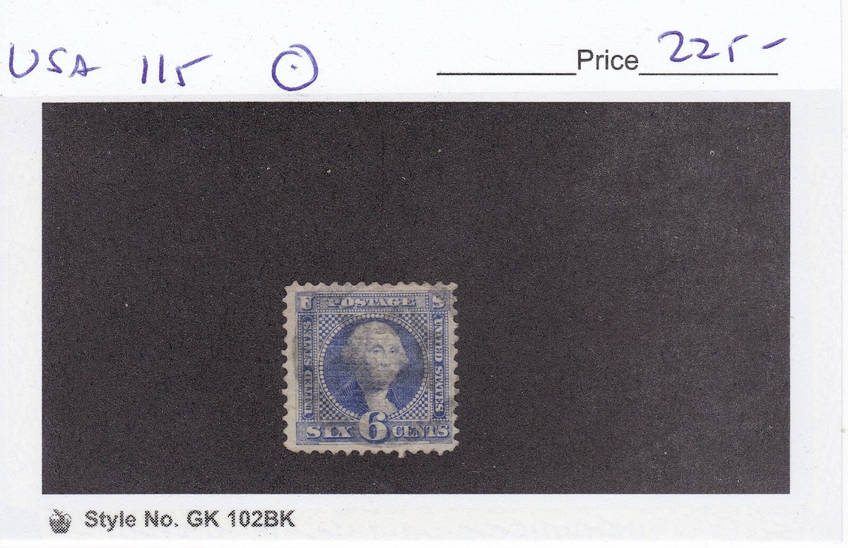 KAPPYSSTAMPS 17922 115 1869 PICTORIAL 6 CENT WASHINGTON USED VF