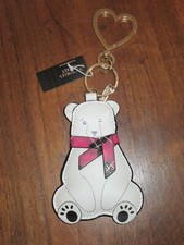 VICTORIA'S SECRET KEY CHAIN POLAR BEAR W/ SIGNATURE VS SCARF LEATHER