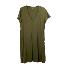 NEW Madewell Northside Vintage V-Neck Tee Dress Size M olive green