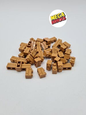 Lot De 100 Briques Lego 1x2 Couleur Sable - Compatibles, Pour Constructions Château Ou Médiévales
