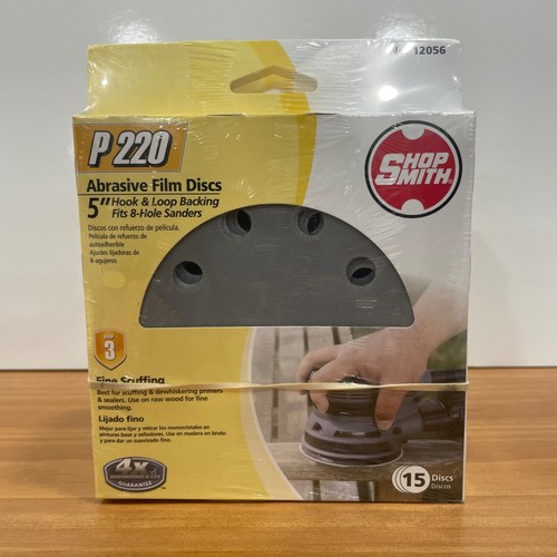 75 Shopsmith P220 Grit Sanding Film Discs 5" 8-Hole 12056 (5 packs of 15) - 第 1/2 張圖片