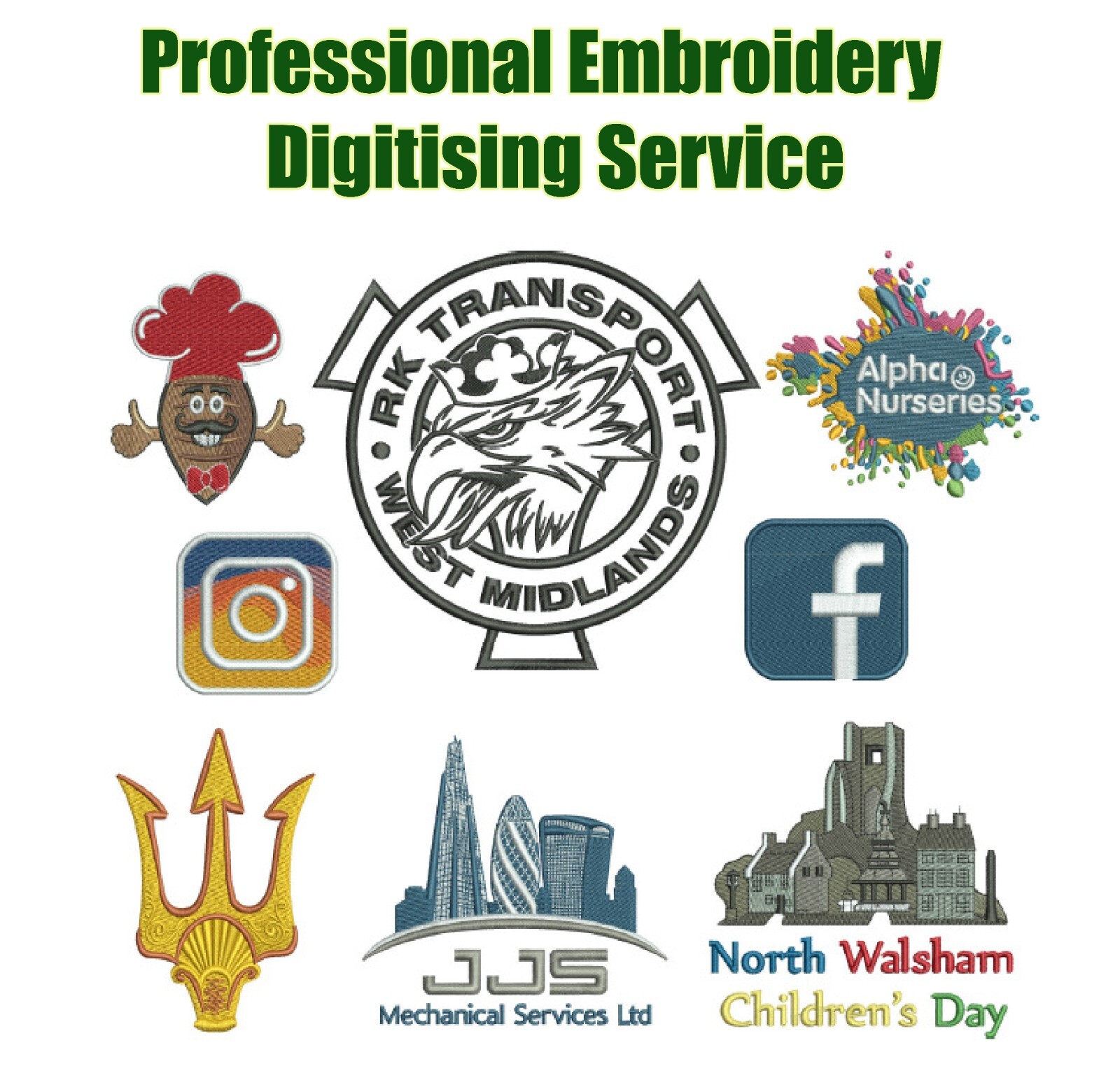 Embroidery Digitising Service, Personalised Design Logo Embroidery Files UK base eBay