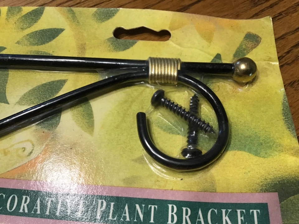 Soporte de pared de latón de hierro forjado PLANTA LINTERNA gancho colgante de colección sellado EE. UU. Foto 3 de 4