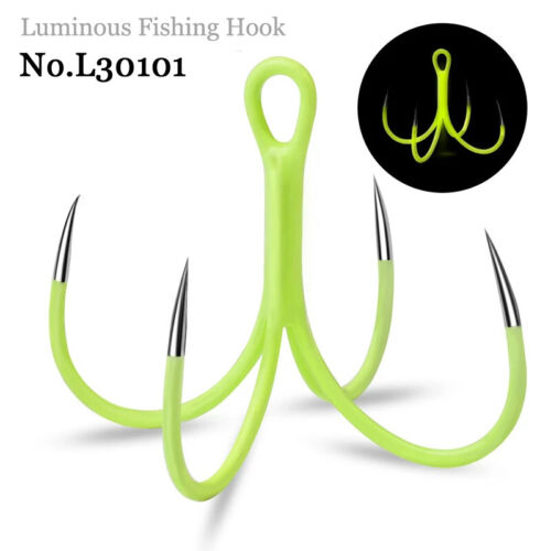 Lot 10pcs Luminous Quadruple Anchor Fishhooks 18# Four Fork Claw Fishing Hooks - Picture 1 of 9