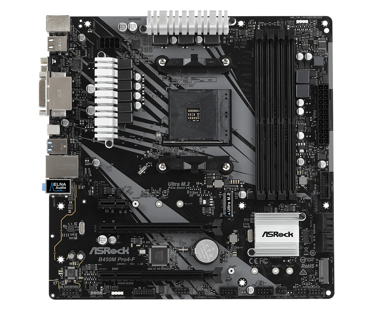 FOR ASRock B450M Pro4-F Motherboard Supports AMD B450 AM4 64GB