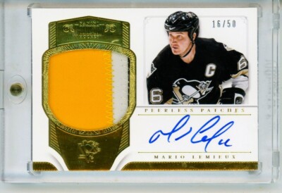 2013-14 Panini Dominion Peerless Mario Lemieux Auto Game Worn Used Patch 16/50