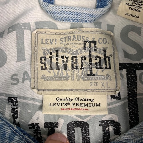 Levis Premium Silver Tab Denim Trucker Jacket Mens XL Jean Vintage Fit Relaxed - Picture 2 of 16