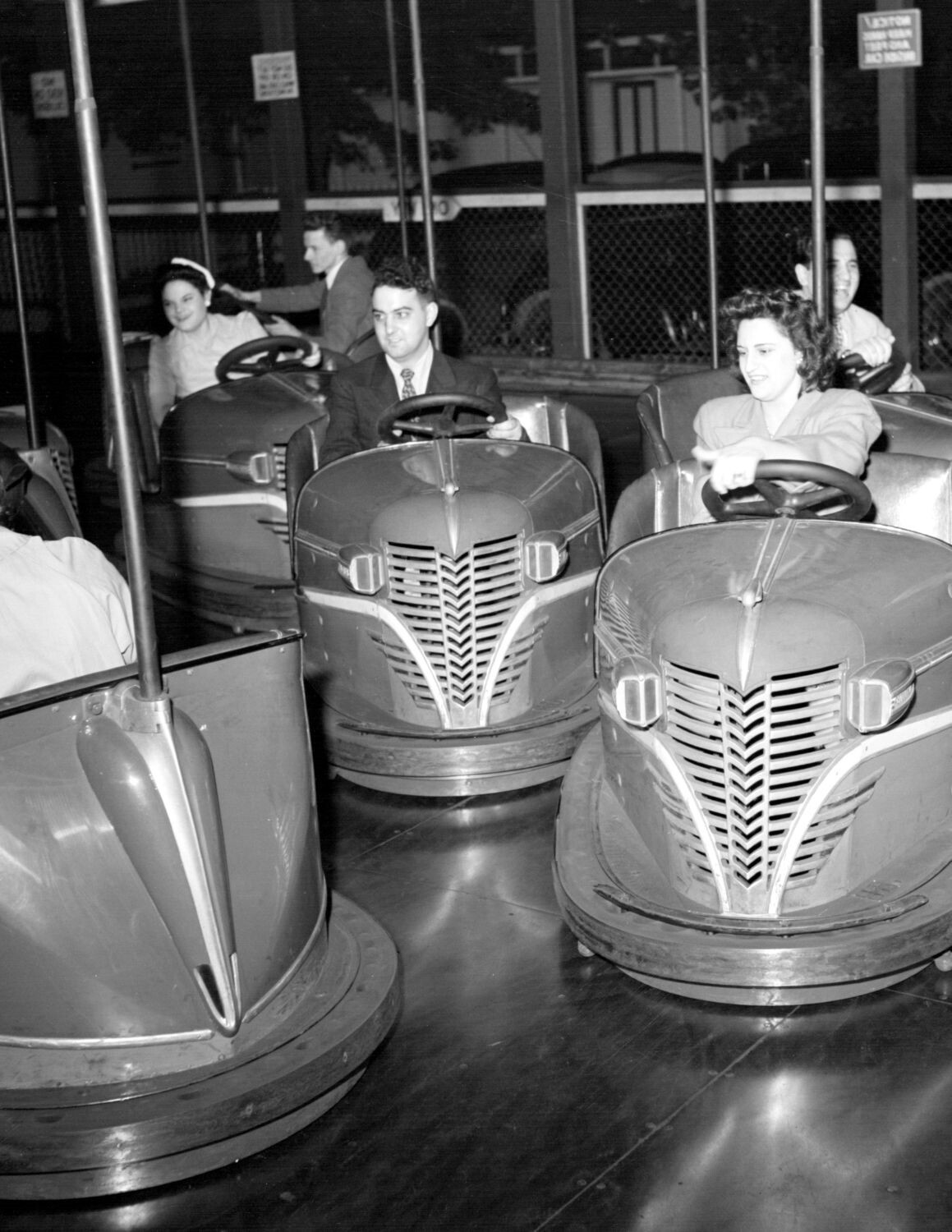 1942 Bumper Cars, Southington, CT Vintage Photograph 8.5" x 11" Reprint