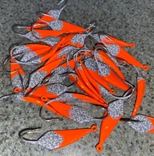 10 PACK Wacky Goofy Silly Pompano Jigs CRACKED ORANGE   1/8oz to 1oz  T&A JIGS